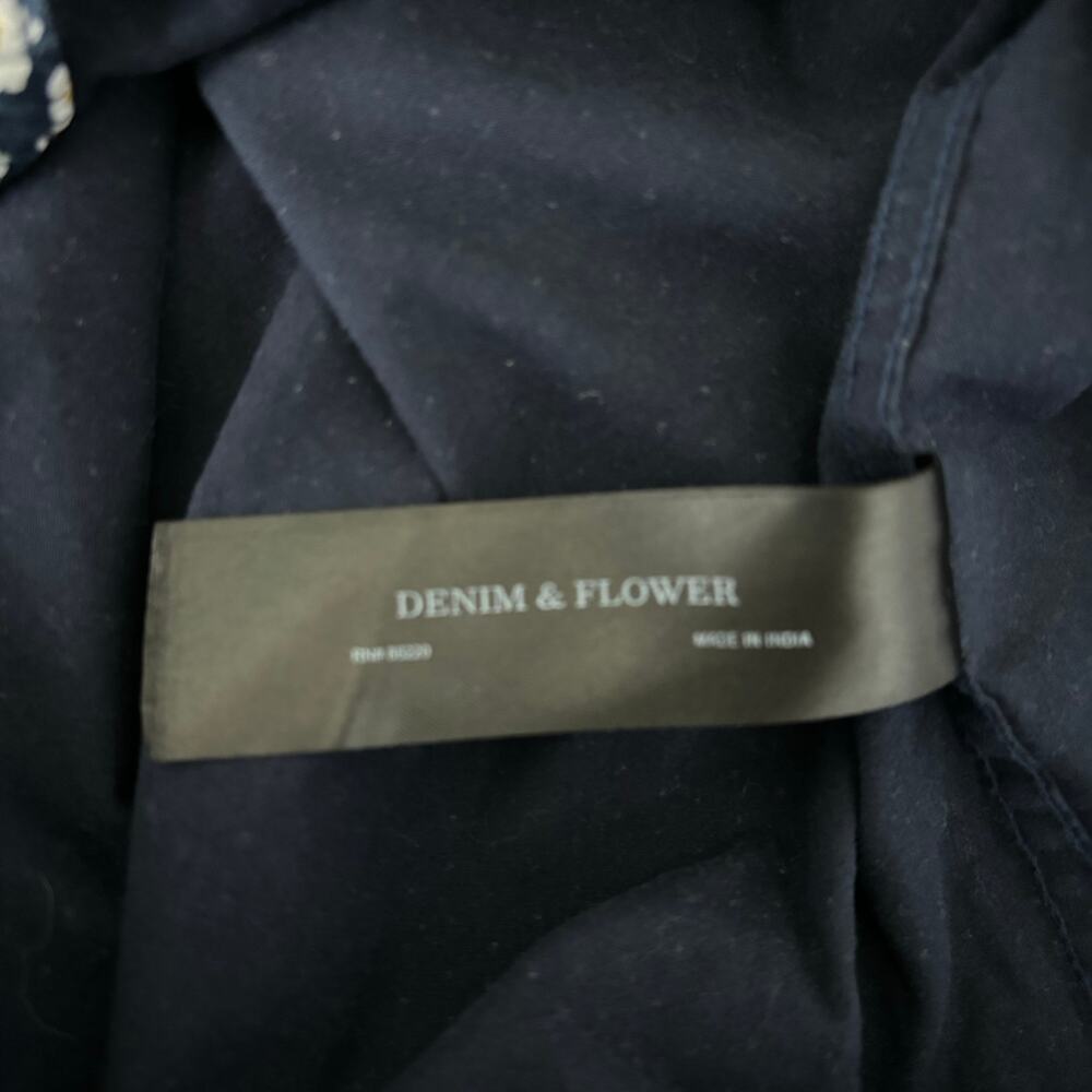 Denim & Flower Mens Blue Polka Dot Button Up Shirt Small Casual Preppy Cotton - Picture 8 of 11
